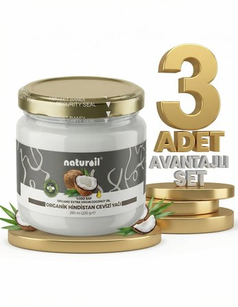 Naturoil Organik Hindistan Cevizi Yağı 3x250 Ml