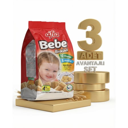 Afia Bebe Bisküvisi Vitamin Katkılı 3x150 Gr