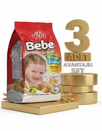Afia Bebe Bisküvisi Vitamin Katkılı 3x150 Gr