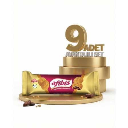Afia Afibis Kakao Krema Dolgulu Bisküvi 9x75 Gr
