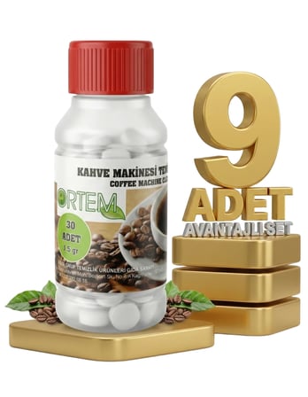 Ortem Kahve Makinesi Temizleme Tableti 30lu 45 Gr x9