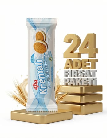 Afia Vanilya Kremalı Sandviç Bisküvi 24x60 Gr