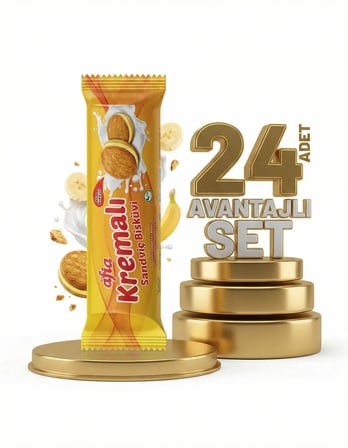 Afia Muz Kremalı Sandviç Bisküvi 24x60 Gr