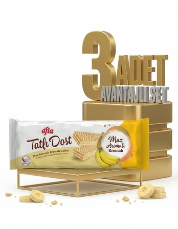 Afia Tatlı Dost Muz Kremalı Gofret 3x140 Gr