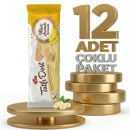 Afia Tatlı Dost Muz Kremalı Gofret 12x140 Gr