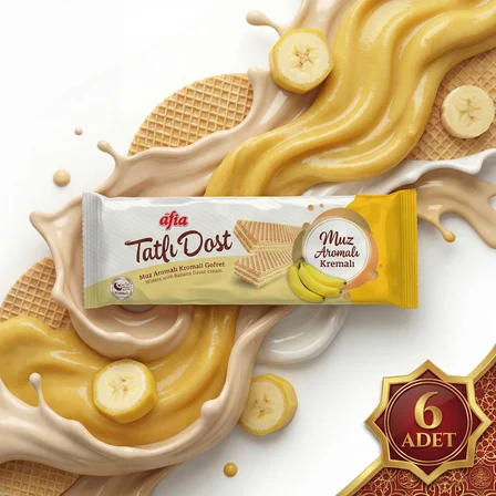 Afia Tatlı Dost Muz Kremalı Gofret 6x140 Gr