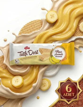 Afia Tatlı Dost Muz Kremalı Gofret 6x140 Gr