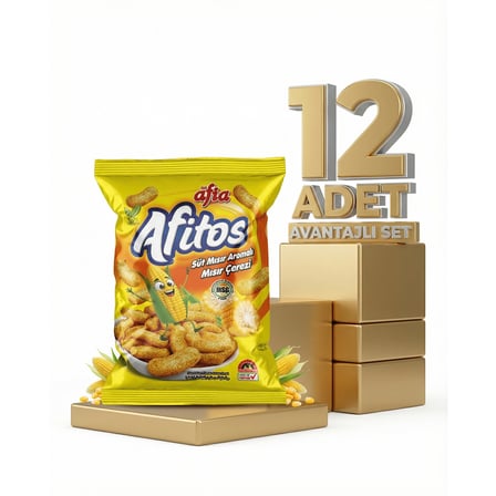 Afia Afitos Süt Aromalı Mısır Çerezi 12x50 Gr