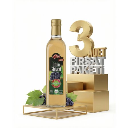 Afia Üzüm Sirkesi Cam Şişe 3x500 Ml