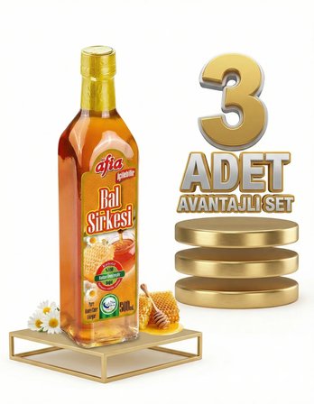 Afia Bal Sirkesi Cam Şişe 3x500 Ml