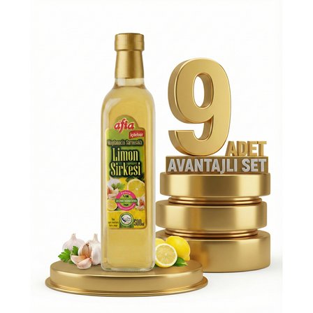 Afia Limon Sirkesi Cam Şişe 9x500 Ml