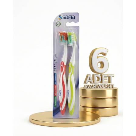 Safia 1+1 Yetişkin Diş Fırçası x6