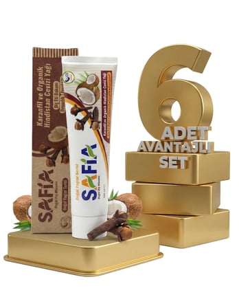 Safia Karanfil ve Hindistan Cevizli Organik Diş Macunu 6x100 Ml