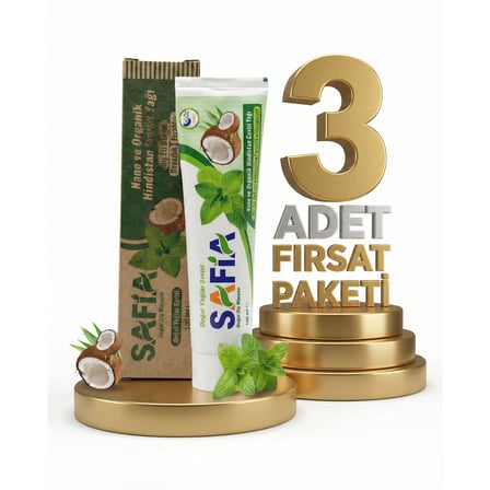 Safia Nane ve Hindistan Cevizli Organik Diş Macunu 3x100 Ml