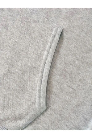 Kulaklık Baskılı Kapüşonlu Cepli Sweatshirt