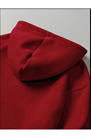 Kulaklık Baskılı Kapüşonlu Cepli Sweatshirt