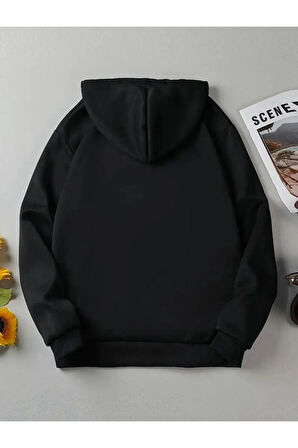 Los Angeles Desenli Kapüşonlu Cepli Sweatshirt