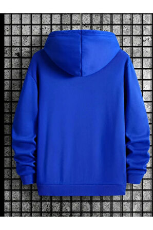 Palmiye Baskılı Cepli Kapüşonlu Sweatshirt