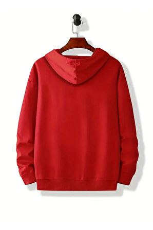 Palmiye Baskılı Cepli Kapüşonlu Sweatshirt