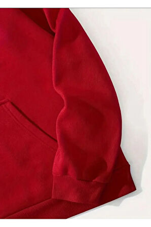 Palmiye Baskılı Cepli Kapüşonlu Sweatshirt