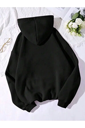 Newyork Baskılı  Cepli Kapüşonlu Sweatshirt
