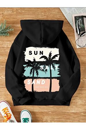 Sunsand Desenli 2 İplik İçi Yumuşacık Sweatshirt