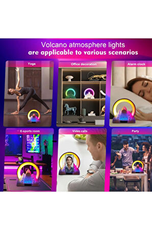 İphone uyumlu Kablosuz Masaüstü Şarj Cihazı Standı(25W Kablosuz Şarj+Saat Alarım+RGB Işıklı Tasarım)