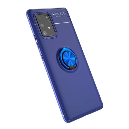 Samsung Galaxy A91 / S10 Lite Kılıf Range Yüzüklü Silikon - Mavi iegxx