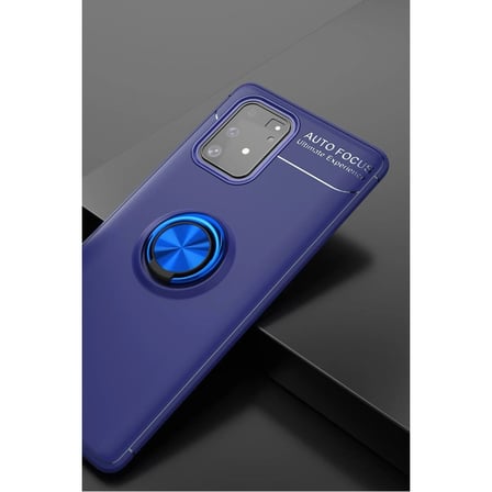 Samsung Galaxy A91 / S10 Lite Kılıf Range Yüzüklü Silikon - Mavi iegxx