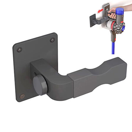 Microcase Sarjlı Süpürgeler için Duvara Askı Aparatı Standı - SİYAH AL4980