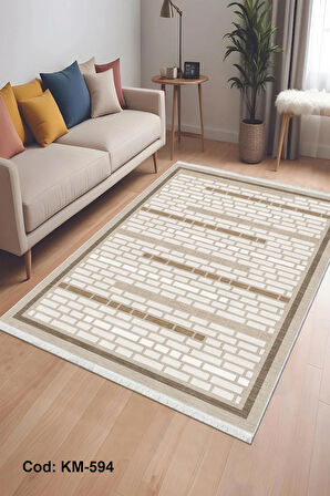 Pamuk Dokuma Taban Kaymaz Yıkanabilir Klasik Desenli  Salon Halısı Mutfak Halısı Koridor Halısı