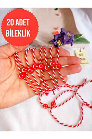 20 ADET AYYILDIZLI FİMO MARTENİÇKA 19 MAYIS TEBRİK KARTLI BİLEKLİK HEDİYE BAHAR BİLEKLİĞİ