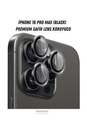 iPhone 16 Pro Max Uyumlu  Premium Safir Lens Koruyucu