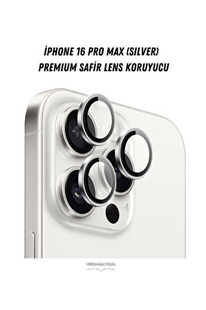 iPhone 16 Pro Max Uyumlu Premium Safir Lens Koruyucu