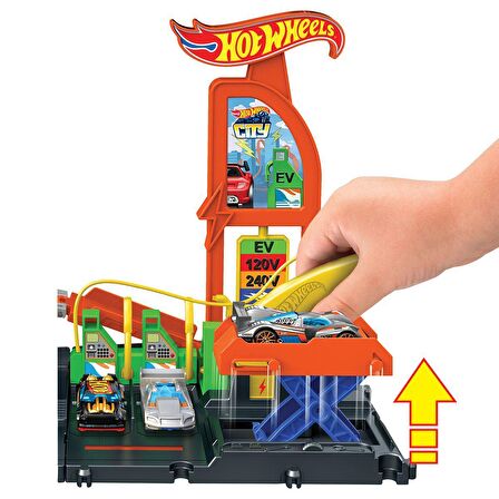 HTN79 Hot Wheels Elektrikli Araç Şarj İstasyonu Oyun Seti FABBATOYS