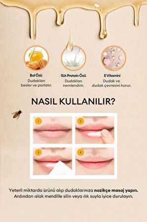 Süt ve Bal Özlü Pürüzsüzleştirici Dudak Peelingi APIEU Honey & Milk Lip Scrub