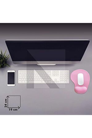 MP01 - Pembe Elips Bilek Destekli Mouse Pad | Konforlu, Kaymaz Taban, Ergonomik, Yumuşak, Ev,Ofis