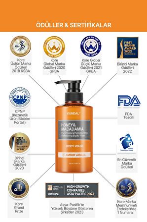 Yoğun Nemlendirici Vücut Yıkama Jeli Kundal Honey&Macadamia Pure Body Wash 500ml (Amber Vanilla)