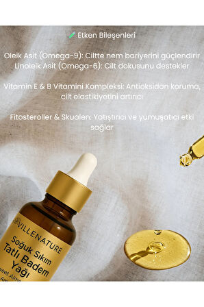 Soğuk Sıkım TATLI BADEM YAĞI 50 ML