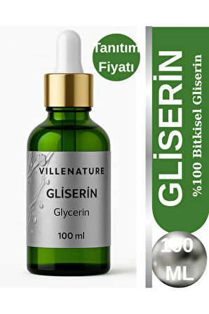%100 Bitkisel Gliserin Yağı 100 ML Cam damlalıklı şişe
