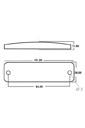 Çift Sıra Parmak Led Lamba 18 Ledli Sarı 12/24 Volt