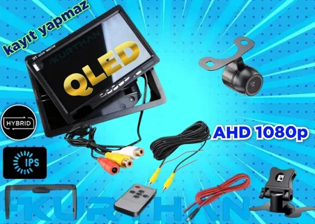7 İNÇ QLED IPS EKRAN VE 1 ADET 150'' GENİŞ AÇILI AHD 1080P KELEBEK KAMERA 12 V