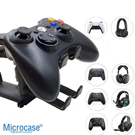 Microcase 2in1 Kulaklık ve Oyun Kolları İçin Masaya Monte Düzenleyici Tutucu - SİYAH AL5049