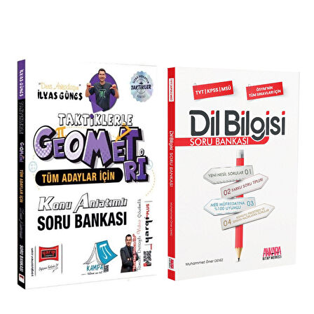 Yargı Tüm Adaylar İçin Taktiklerle Geometri ve AKM Dil Bilgisi Soru Bankası Seti 2 Kitap