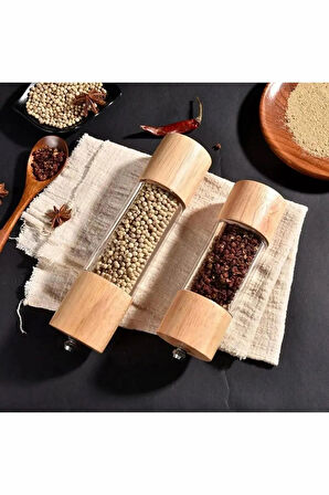 1 Adet Bambu Tuz, Karabiber, Baharat Değirmeni, Tuz Öğütücü Değirmeni Orta Boy