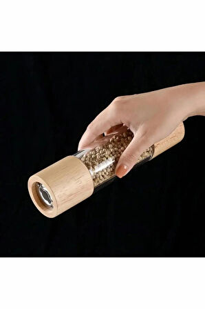 1 Adet Bambu Tuz, Karabiber, Baharat Değirmeni, Tuz Öğütücü Değirmeni Orta Boy