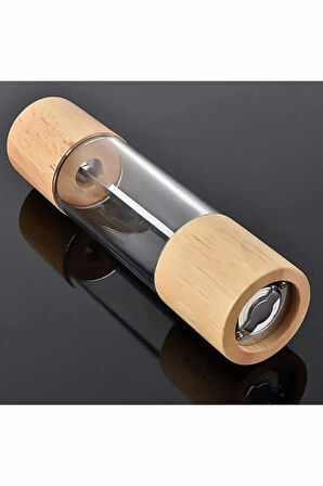 1 Adet Bambu Tuz, Karabiber, Baharat Değirmeni, Tuz Öğütücü Değirmeni Orta Boy