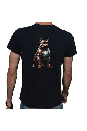 Bulldog T-shirt %100 Pamuklu Siyah Penye Basic Erkek Tişört