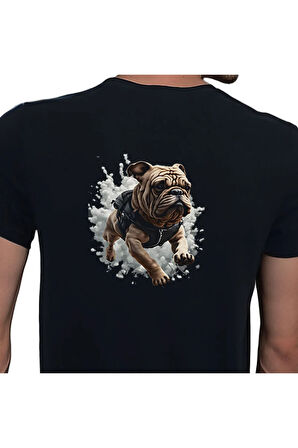 Bulldog T-shirt %100 Pamuklu Siyah Penye Basic Erkek Tişört