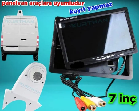 7'' QLED IPS EKRAN VE BEYAZ TEPE KAMERA PANELVAN UYUMLU  12V